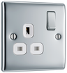 BG NPC21W Nexus Metal Polished Chrome 1 Gang 13A Switched Socket - White Insert by British General (BG-NPC21W-Shopify-SA_1)