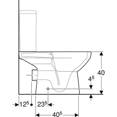 Geberit Selnova Square Rimless 350mm Close Coupled Pan - 501.563.01.7 by Geberit (Geberit-501.563.01.7)