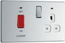 BG FPC70W Nexus Screwless Flat-Plate Switched Socket Cooker Unit Polished Chrome White Insert 45A by British General (BG-FPC70W-Shopify-SA_1)