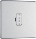 BG Electrical FBS54 Nexus Screwless Flat-Plate Unswitched Fused Connection Spur Unit Brushed Steel 13A