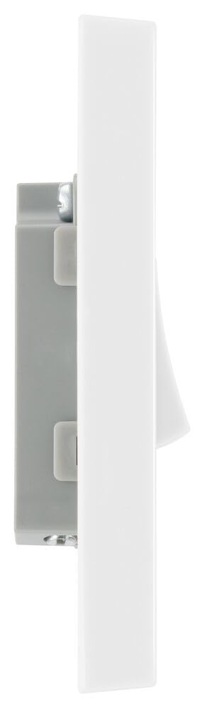 BG 914 Moulded Square Edge | White | 1 Gang 10AX 1 Way Bell Push Plate Switch by British General (BG-914)
