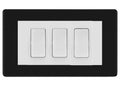 BG Matt Black Screwless 3G Switch 2x Intermediate 1x 2 Way Switch - White Insert