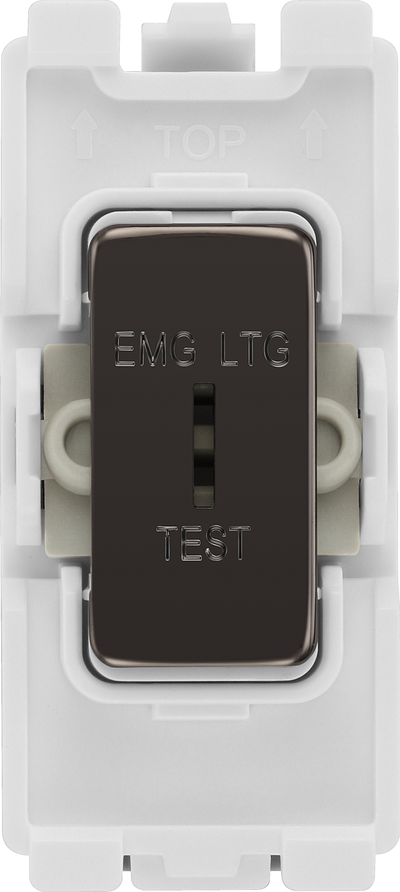 BG RBN12EL Nexus Grid Black Nickel 2 Way Secret Key Switch Module 20AX Single Pole Printed EMG LTG TEST