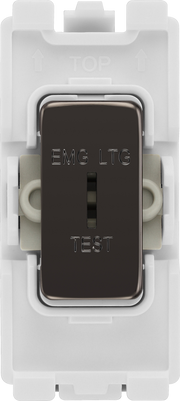 BG RBN12EL Nexus Grid Black Nickel 2 Way Secret Key Switch Module 20AX Single Pole Printed EMG LTG TEST