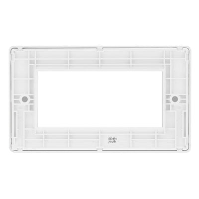 BG Nexus White 4 Gang Euro Plate with 45W USB A+C Charger Modules - Grey Insert