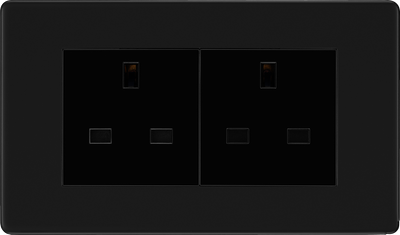 BG Nexus Matt Black Double Unswitche FFB24B Black Insert 13 Amp