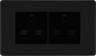 BG Nexus Matt Black Double Unswitche FFB24B Black Insert 13 Amp by British General (BG-FFB24B)