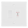 BG Nexus White 2 Gang Emergency Key Switch with 2 Way Single Pole Switch by British General (BG-NWM2G1EMG1SP)