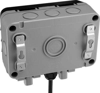 BG WP22KIT/3 Nexus Storm IP66 2 Gang 13A 30mA Non-Latching RCD 3m Cable Switched Socket by British General (BG-WP22KIT/3)