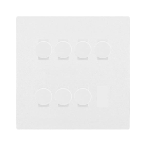 BG Evolve Pearlescent White 7 Gang Trailing Edge LED Dimmer Light Switch 2 Way Custom Switch