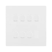 BG Evolve Pearlescent White 7 Gang Trailing Edge LED Dimmer Light Switch 2 Way Custom Switch by British General (Evolve-PW-CUSTOM-7GANG-7xDIMMER-2WAY)