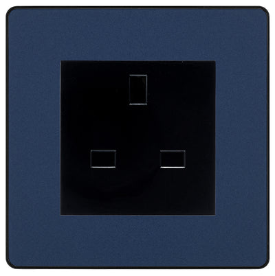 BG Evolve Matt Blue 13A Unswitched Socket PCDDB13AUSSB by British General (BG-PCDDB13AUSSB)
