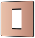 BG Evolve PCDCPEMS1B Polished Copper 1 Euro Module Front Plate - Black Insert