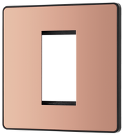 BG Evolve PCDCPEMS1B Polished Copper 1 Euro Module Front Plate - Black Insert by British General (BG-PCDCPEMS1B-Shopify-SA_1)