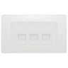 BG Evolve Pearlescent White 3 Gang IDC Secondary Telephone Socket - White Insert by British General (BG-PCDCLBTS3W)