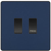BG Evolve Matt Blue 2G Grid Switch Kit – 20A 2-Way & Retractive Press Module by British General (BG-Evolve-DB-2G-1x2Way-1xPress)