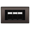 BG Nexus Black Nickel 3 Gang RJ45 Cat5e Data Socket Black Inserts