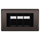 BG Nexus Black Nickel 3 Gang RJ45 Cat5e Data Socket Black Inserts
