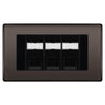 BG Nexus Black Nickel 3 Gang RJ45 Cat5e Data Socket Black Inserts by British General (BG-NBNRJ453C5EB)