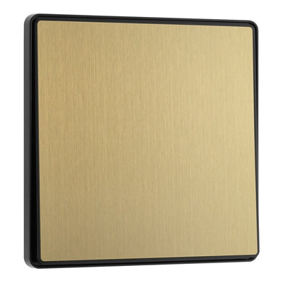 BG Evolve Satin Brass 2 Way Single Edge to Edge Rocker Switch PCDSB12EB with 35mm Steel Back Box