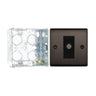 BG Nexus Black Nickel 1 Gang Isolated Co-Axial Socket NBN62 with 35mm Steel Back Box