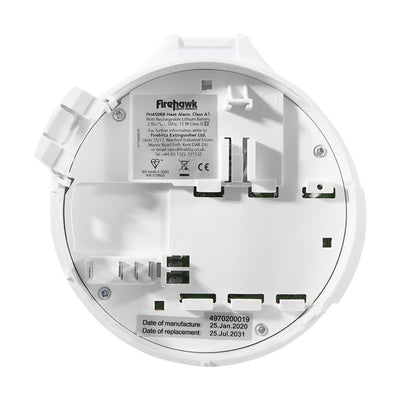 Mains Heat Alarm with Sealed Self-Charging Lithium Battery Backup - Firehawk FHN450RB by Firehawk (Safelincs-FIFHN450RB)