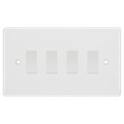 BG White 4 Gang Light Switch 2x Intermediate 2x 2 Way Custom Switch by British General (BG-NEXUS-WM-4G-CUSTOM-2x INT-2x 2WAY SP)