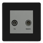 BG Screwless Matt Black TV & FM Socket FFB66G by BG Nexus (BG-FFB66G)