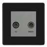 BG Screwless Matt Black TV & FM Socket FFB66G by BG Nexus (BG-FFB66G)