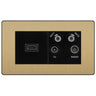 BG Evolve Satin Brass 4G Faceplate with HDMI + TV/FM/SAT Module - Black Insert by British General (BG-PCDSBEMR4B-HDMI-TVFM2B)