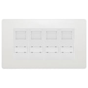 BG Evolve Pearlescent White 4 Gang RJ45 Cat6 Data Socket White Inserts by British General (BG-PCDCLRJ454C5EW)