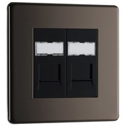 BG FBNRJ452 Nexus Screwless Flat-Plate Double RJ45 Data Outlet Black Nickel by British General (BG-FBNRJ452-Shopify-SA_1)