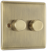 BG NAB82 Antique Brass Trailing Edge Double Dimmer Switch 2 Gang 2 Way LED by British General (BG-NAB82-Shopify-SA_1)