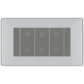 BG Nexus Screwless Polished Chrome Triple Secondary Touch Dimmer Switch - Grey Insert
