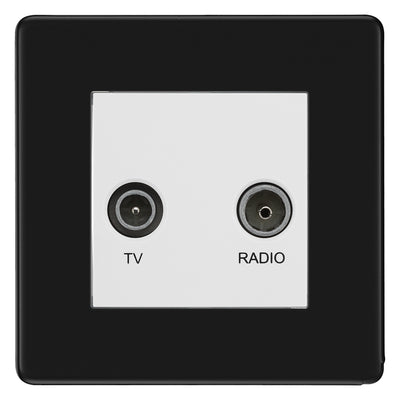 BG Screwless Matt Black TV & FM Socket FFB66W by BG Nexus (BG-FFB66W)