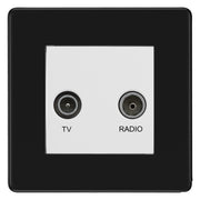BG Screwless Matt Black TV & FM Socket FFB66W by BG Nexus (BG-FFB66W)