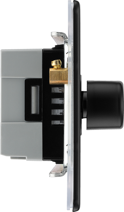BG Flatplate Screwless Matt Black 4G Dimmer Switch FFB84 by British General (BG-FFB84-1)