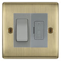 BG Nexus Antique Brass 2 Way Light Switch & 13A Fused Spur Plate | Grey Insert