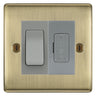 BG Nexus Antique Brass 2 Way Light Switch & 13A Fused Spur Plate | Grey Insert by British General