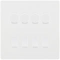 BG Evolve Pearlescent White 8 Gang Switch 4x Trailing Edge LED Dimmer 4x Intermediate Custom Grid Switch