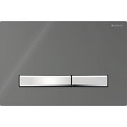 Geberit Sigma50 Square Dual Flush Plate - Smoked Glass & Chrome - 115.788.SD.2 by Geberit (Geberit-115.788.SD.2)
