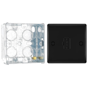 BG Nexus Matt Black 13A Unswitched Fused Connection Unit NFB54 with 35mm Steel Back Box