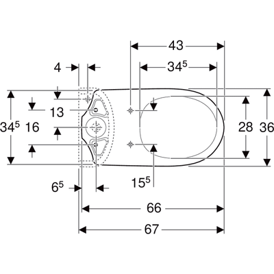 Geberit Selnova Comfort 360mm Close Coupled Pan - 501.456.00.6
