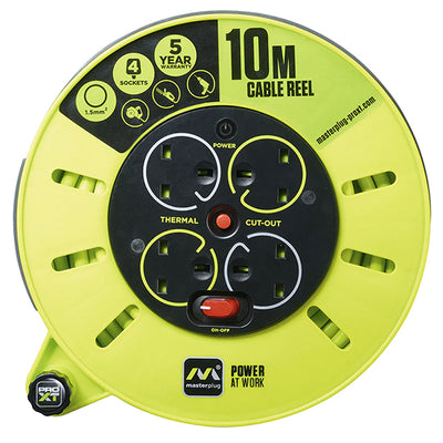 Masterplug CMU10134SL-PX 240v PRO-XT 13amp 10m 4 Gang Casette Reel