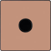 BG Evolve PCDCP81B Polished Copper 1 Gang 200W Intelligent Trailing Edge Dimmer Switch - Black Insert by British General (BG-PCDCP81B-Shopify-SA_1)