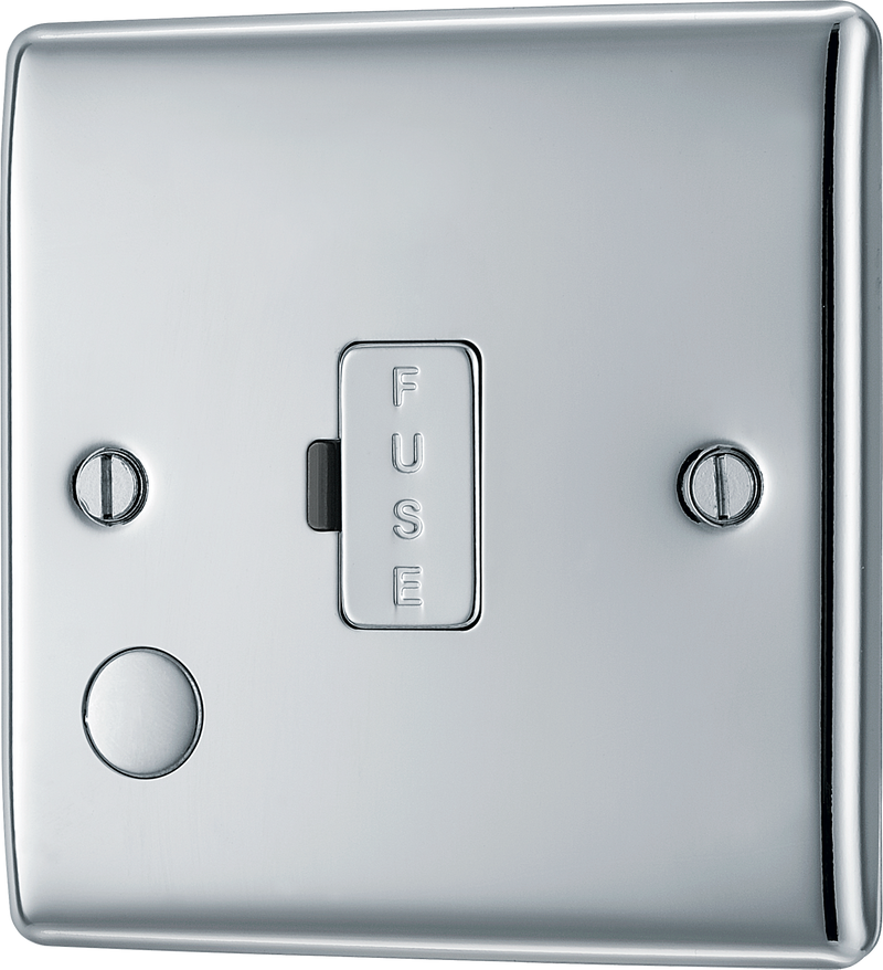 BG NPC55 Nexus Metal Polished Chrome 13A Flex Output Unswitched Fused Spur Unit