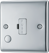 BG NPC55 Nexus Metal Polished Chrome 13A Flex Output Unswitched Fused Spur Unit by British General (BG-NPC55-Shopify-SA_1)