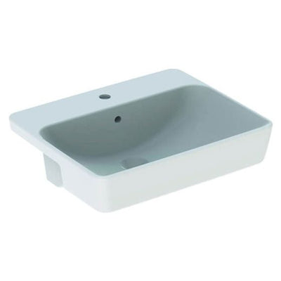 Geberit Variform 550mm Square Semi-Recessed Basin 1 Taphole - 500.681.01.1 by Geberit (Geberit-500.681.01.1)