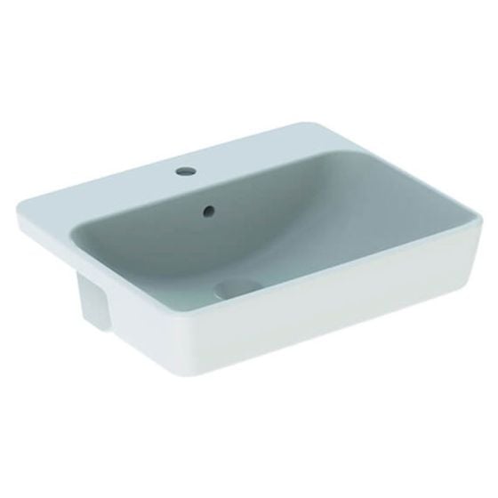 Geberit Variform 550mm Square Semi-Recessed Basin 1 Taphole - 500.681.01.1