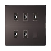 BG Nexus Screwless Black Nickel 5 Gang Flex Outlet Socket by British General (BG-SCL-BN-5G-FLEX-OUTLET-SOCKET)